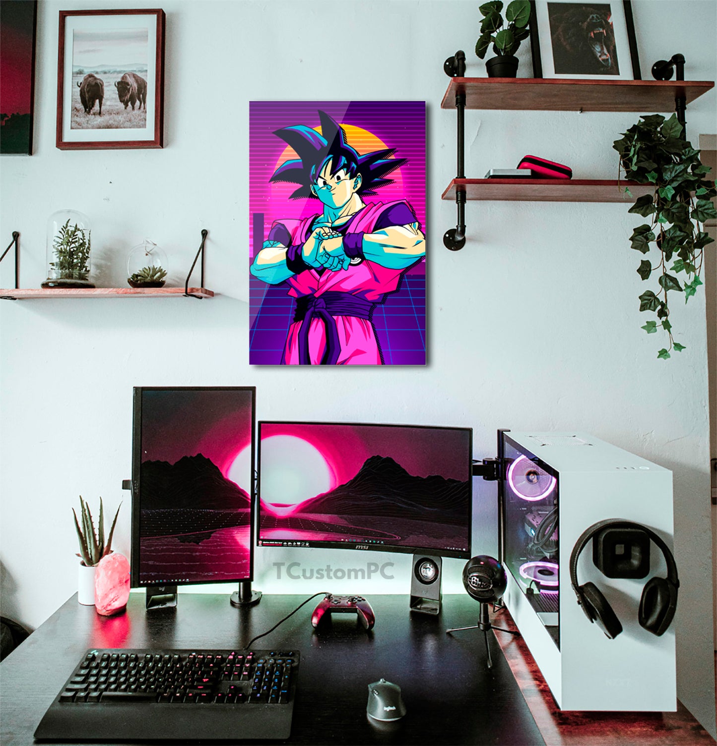 pintura de dragon ball goku