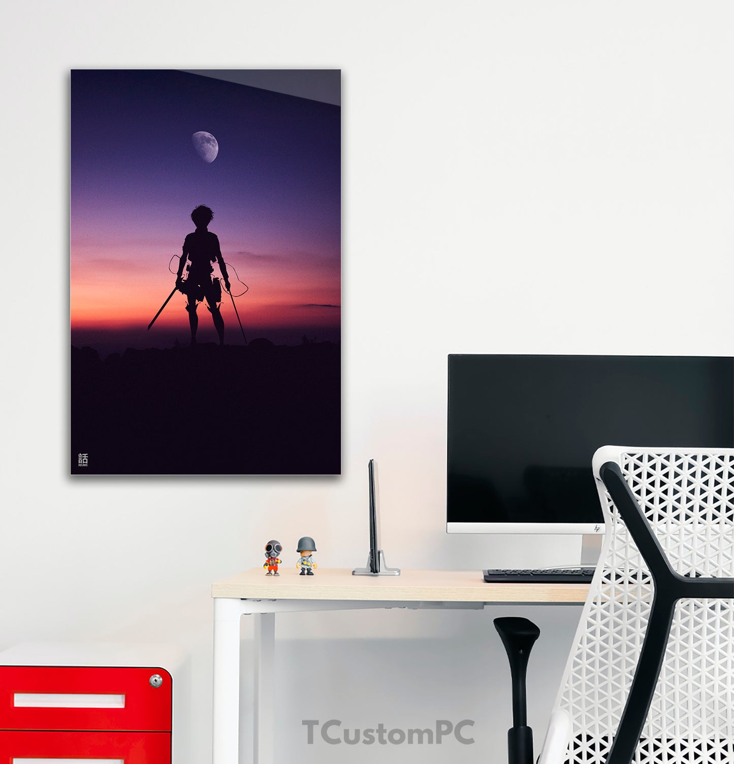 Eren silhouette Attack On Titan painting