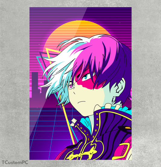 My hero academy - Shoto Todoroki Imagem retro dos anos 80