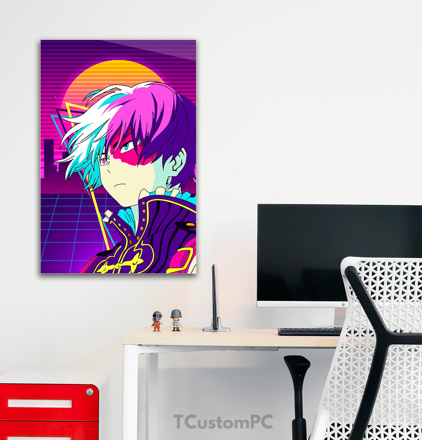 My hero academia painting - Shoto Todoroki 80s retro