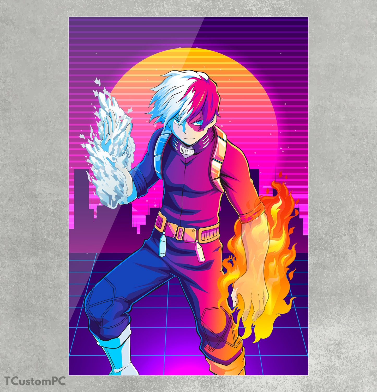 Pintura da academia do meu herói - Shoto Todoroki