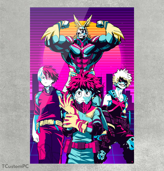 Cuadro my hero academia 80s Retro