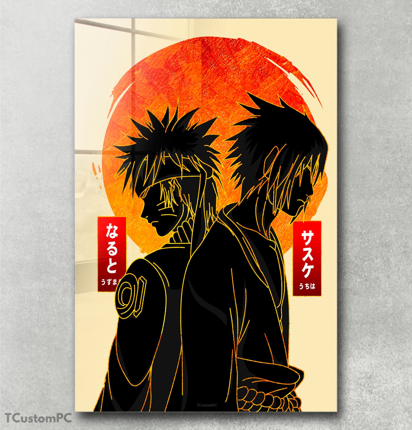 Picture Naruto and sasuke Gold line