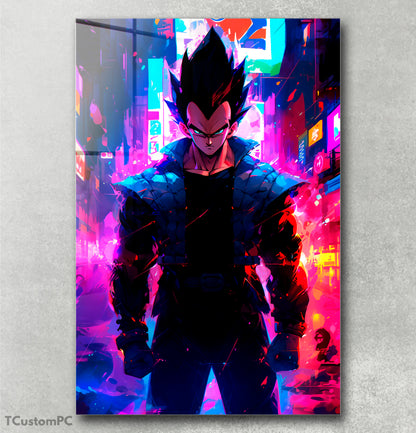 Cuadro neon cyberpunk vegeta.677