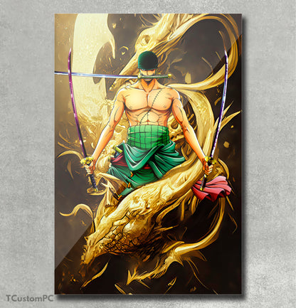 Pintura Zoro de uma peça "ultra gold ultimate"