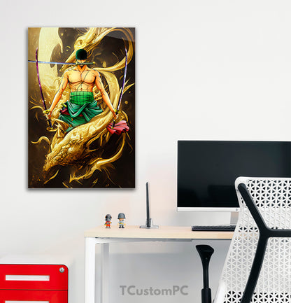 Pintura Zoro de uma peça "ultra gold ultimate"