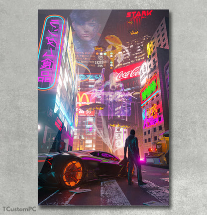 Pintura de paisagem "Cyberpunk2"