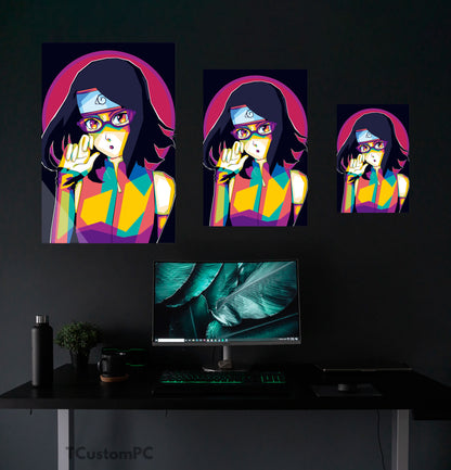 pintura sarada anime wpap