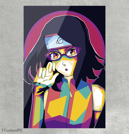 pintura sarada anime wpap