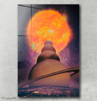 Pintura do eclipse espacial