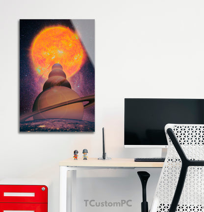 Pintura do eclipse espacial