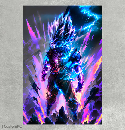 pintura de raiva de goku