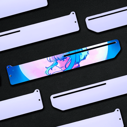 Cyberpunk Blue Moon Girl | Acrylic Horizontal Graphic Support