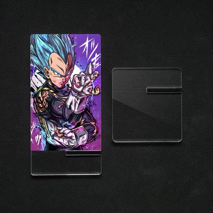 Suporte para celular Dragon Ball Vegeta SS God Blue, feito de metacrilato