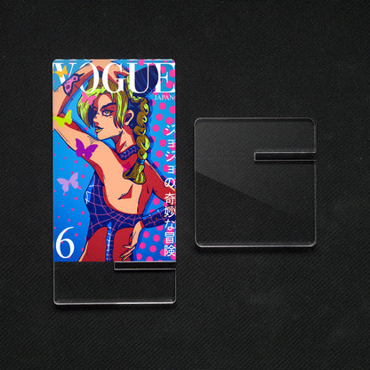 Suporte para celular VOGUE de Jojo, Jolyne Cujoh, feito de metacrilato