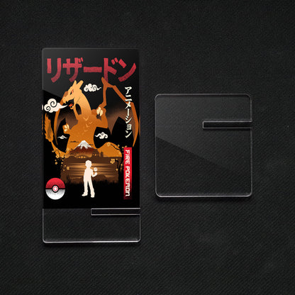 Suporte Pokémon Charizard Mobile, feito de metacrilato