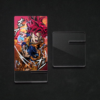 Suporte móvel Dragon Ball SSJ Red God, feito de metacrilato