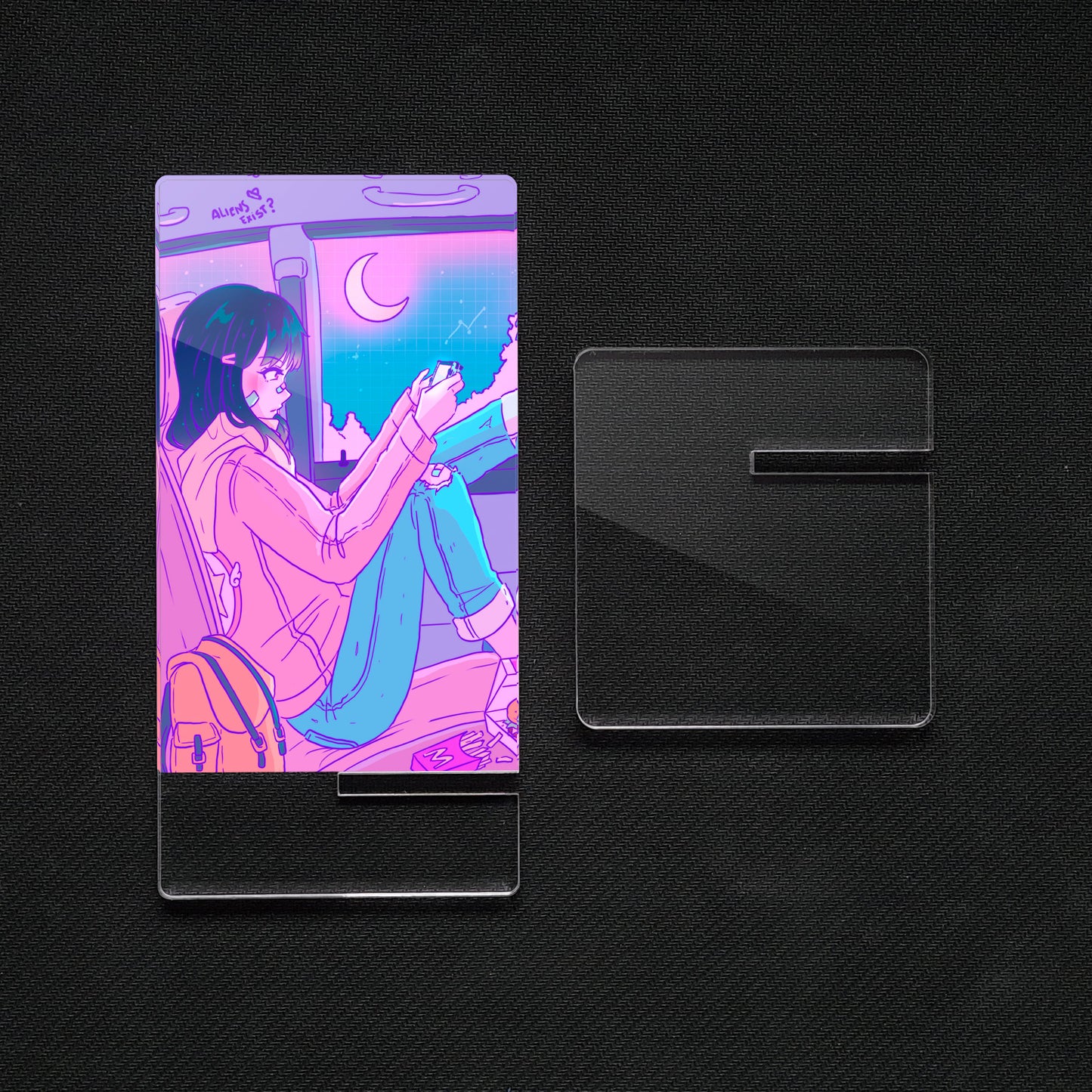 Girl in Lofi Car | Acrylic Mobile Support