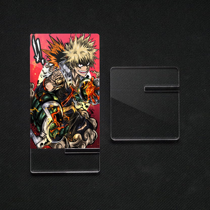 Suporte para celular My Hero Academy, Bakugou "Explosions", feito de metacrilato