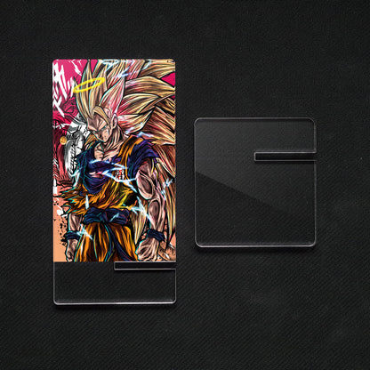 Suporte para celular Dragon Ball Super Saiyan, feito de metacrilato