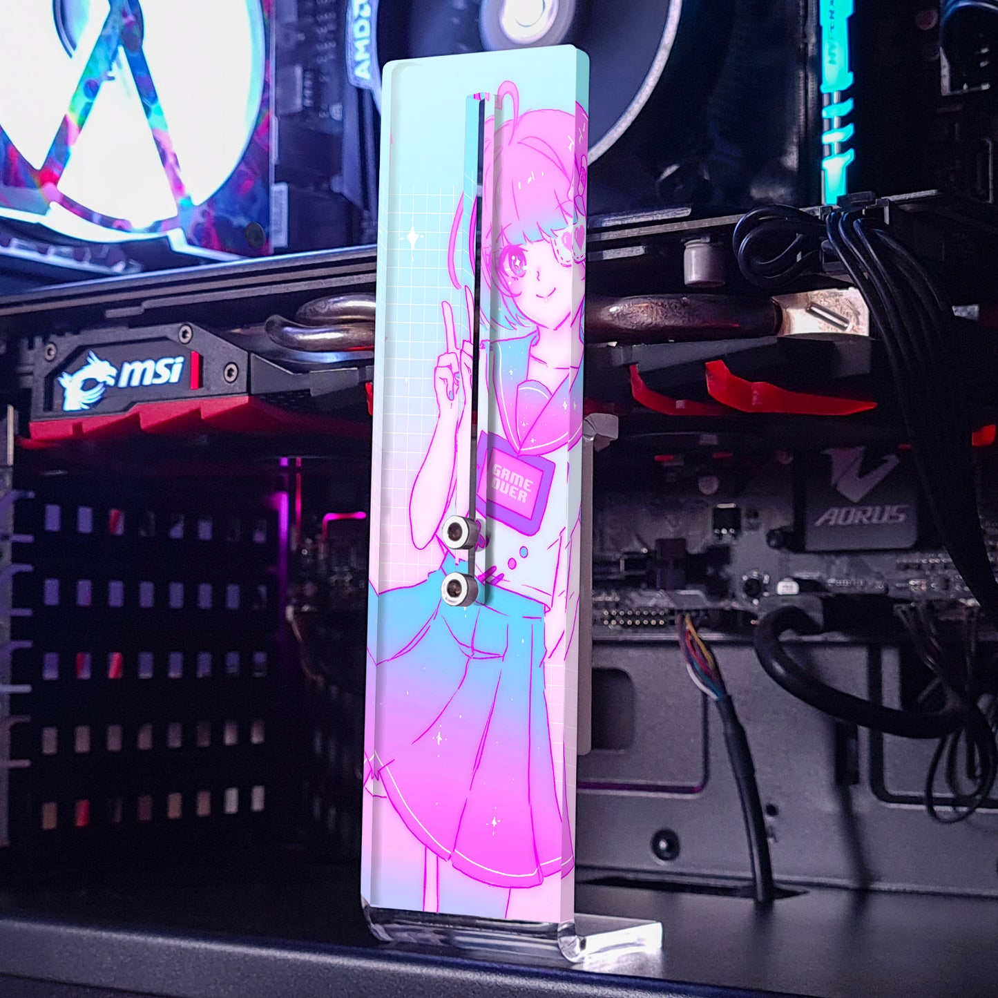 Highschool Gamer Girl | Acrylic Vertical Graphic Support