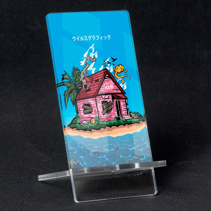 Suporte para celular Dragon Ball Kame "Trap House", feito de metacrilato