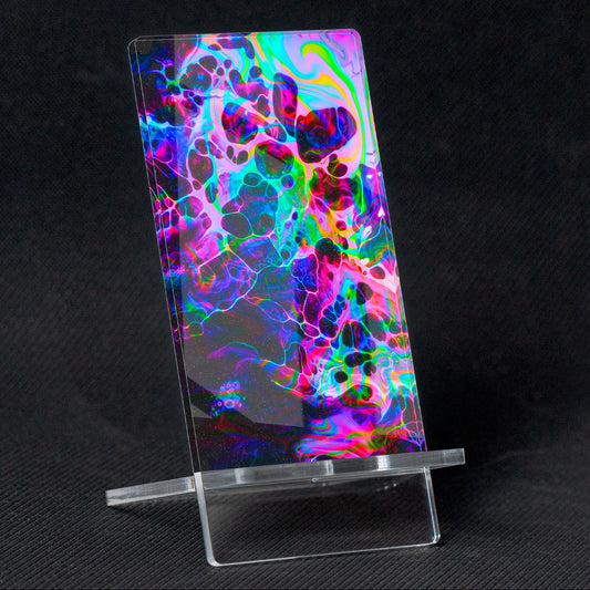 Mobile Holder "Romantic Streams" abstract design, methacrylate