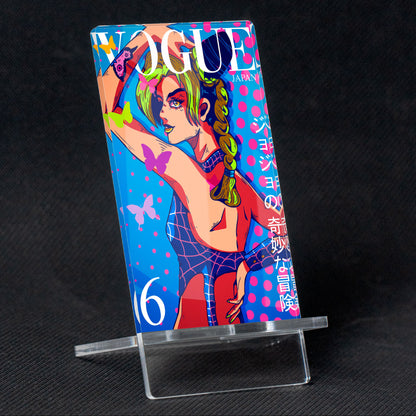 Suporte para celular VOGUE de Jojo, Jolyne Cujoh, feito de metacrilato