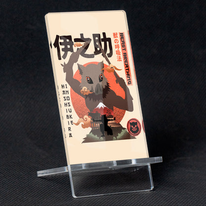 Suporte para celular Kimetsu no Yaiba Inosuke Hashibira, feito de metacrilato