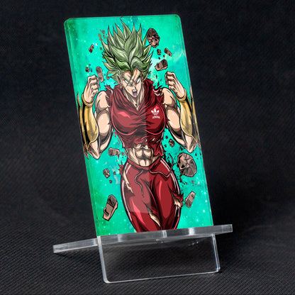 Suporte para celular Dragon Ball Kale X Adidas, feito de metacrilato