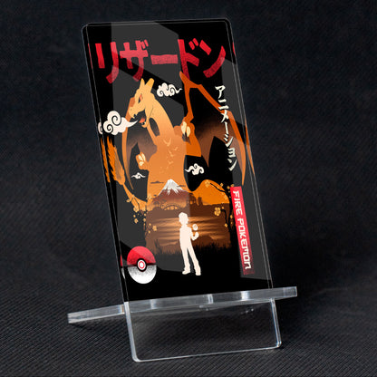 Suporte Pokémon Charizard Mobile, feito de metacrilato