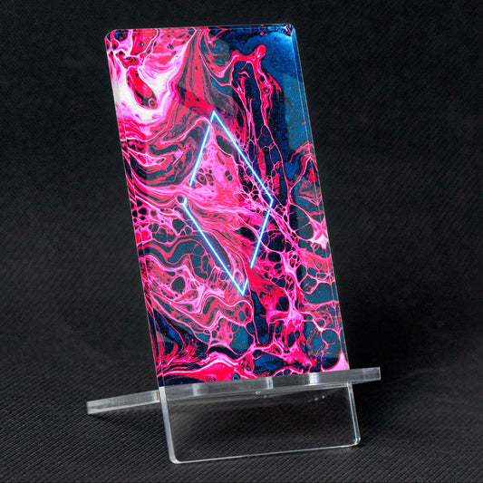 Mobile Holder "Disorder" abstract design, methacrylate