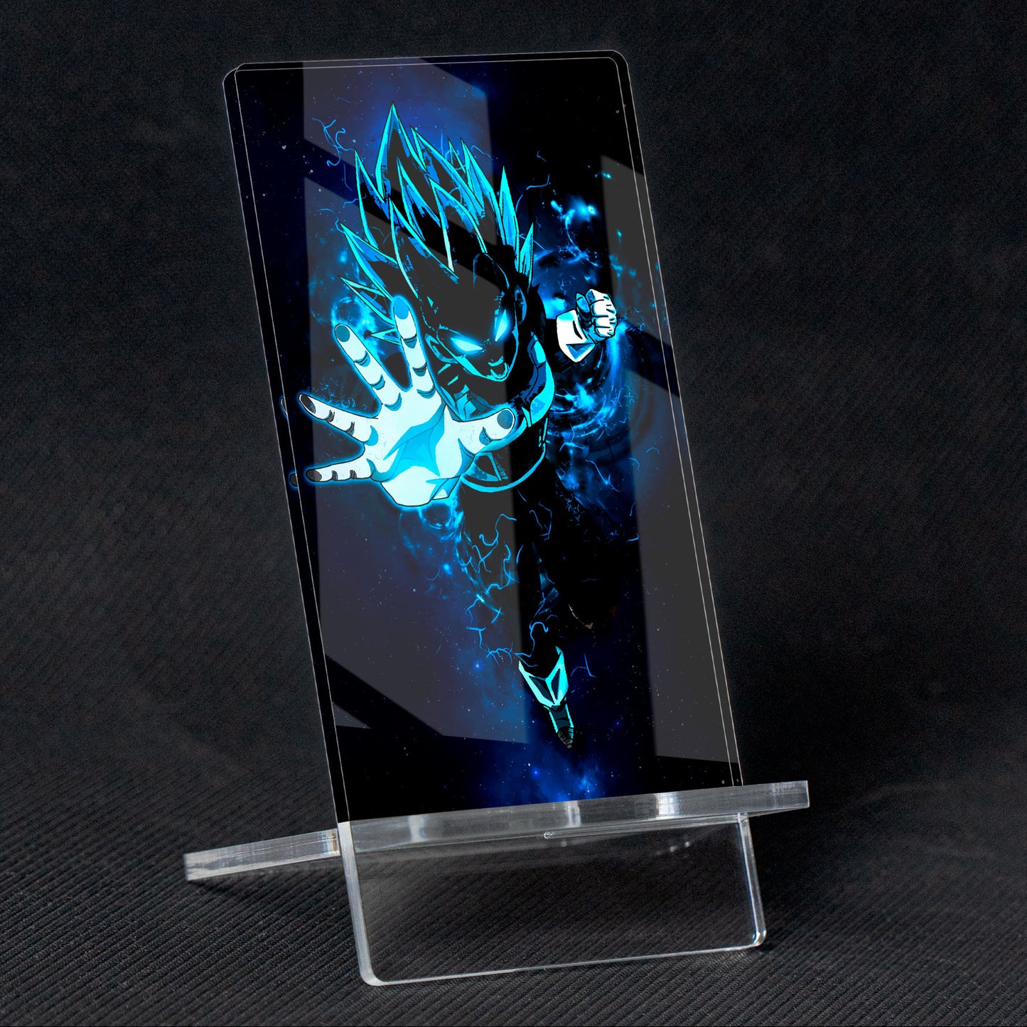 Dragon Ball Vegeta Blue God Warrior Vector Phone Holder, methacrylate