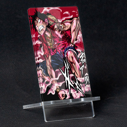 Suporte para celular One Piece Luffy "King of the Pirates", feito de metacrilato