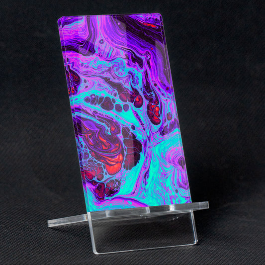 Phone Holder "If We Make It Through December" abstract design, methacrylate