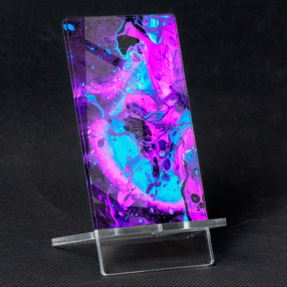 Mobile Holder "Breathless" abstract design, methacrylate