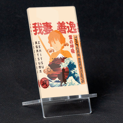 Suporte para celular Kimetsu no Yaiba Agatsuma Zenitsu, feito de metacrilato