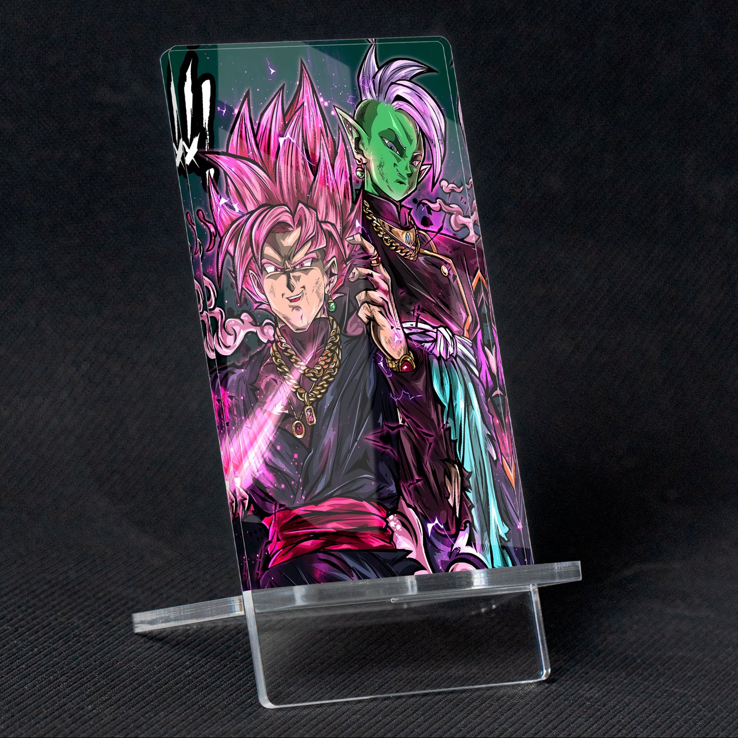 Soporte para Móvil de Dragon Ball Zamasu Black, de metacrilato