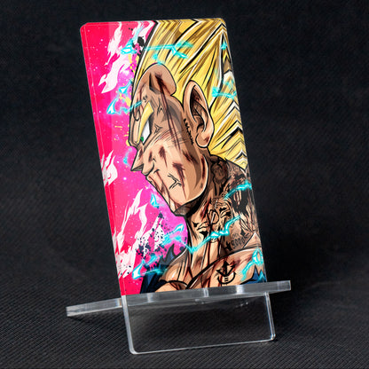 Suporte para celular Dragon Ball Majin Vegeta, feito de metacrilato