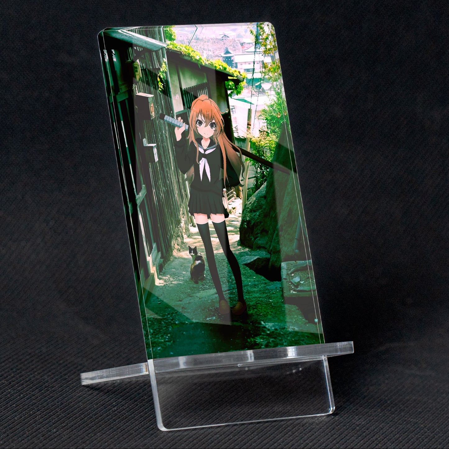 Suporte para celular Toradora Aisaka Taiga Japan Streets, feito de metacrilato