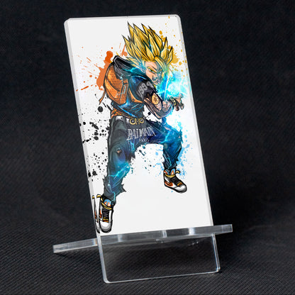 Suporte para celular Dragon Ball SS2 Goku, feito de metacrilato