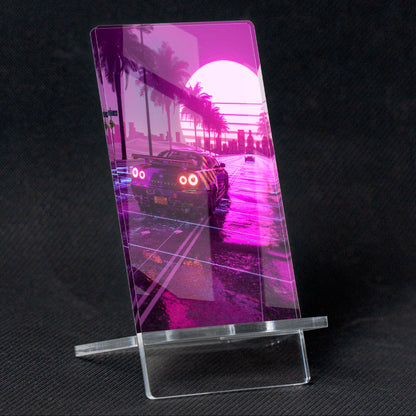 "Sunset R34" Nissan GTR Mobile Holder, methacrylate