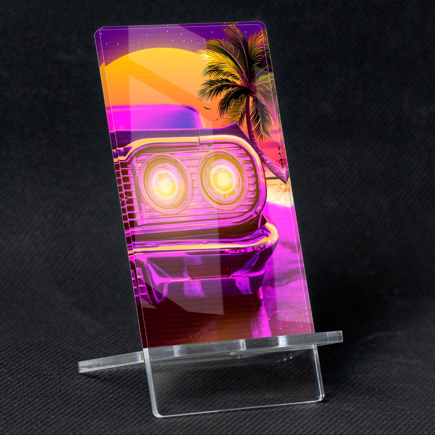 Cars Synthwave | Acrylic Mobile Support