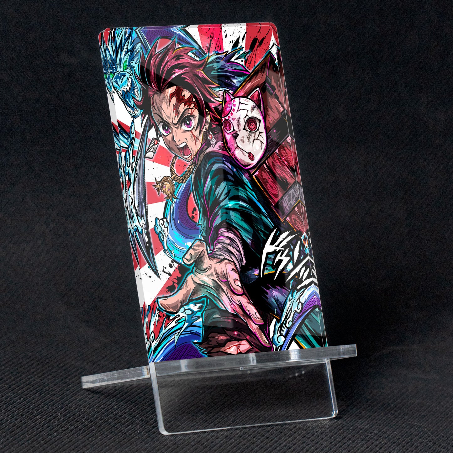 Kimetsu no Yaiba Tanjiro "Water Breathing" Phone Holder, methacrylate