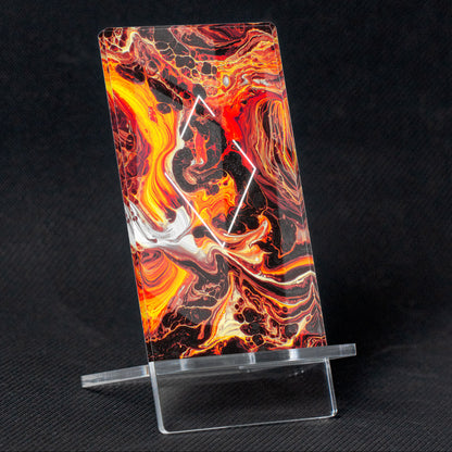 Mobile Holder "Existential Vertigo" abstract design, methacrylate