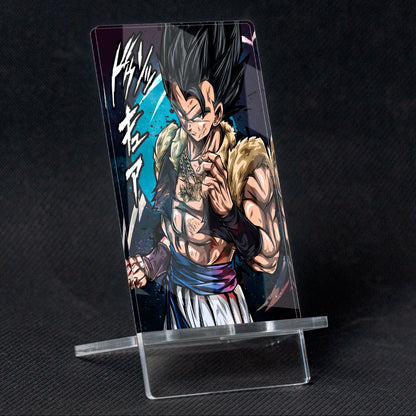 Suporte para celular Dragon Ball Gogeta Ultra, feito de metacrilato