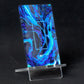 Mobile Holder "Blue Intensity" abstract design, methacrylate