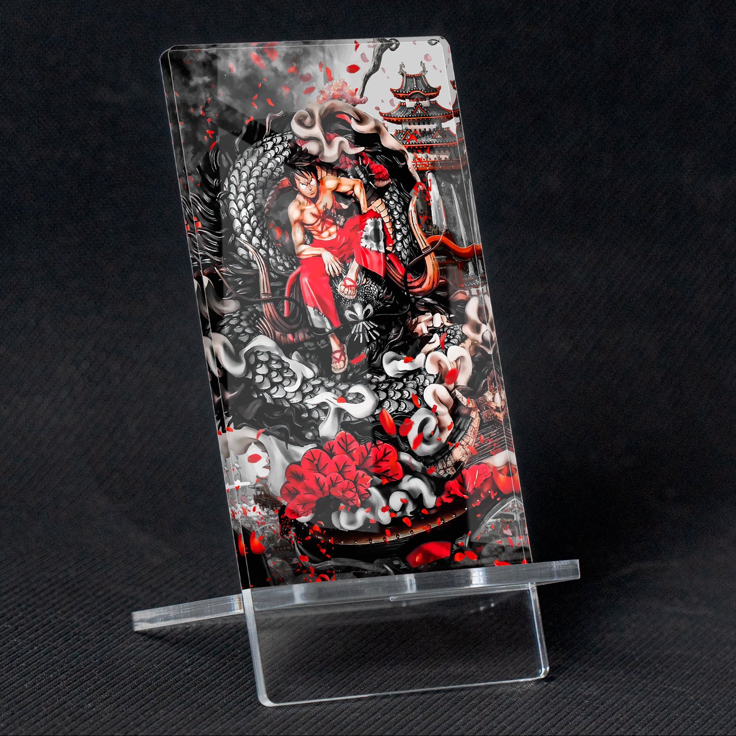 One Piece Luffy Mobile Holder "Wano final vector", feito de metacrilato